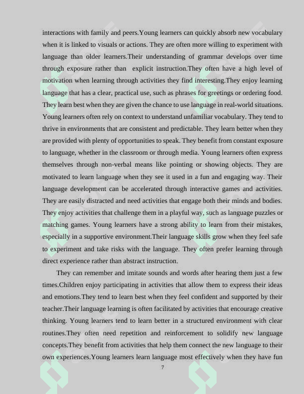 METHODS OF TEACHING ENGLISH TO YOUNG LEARNERS 7