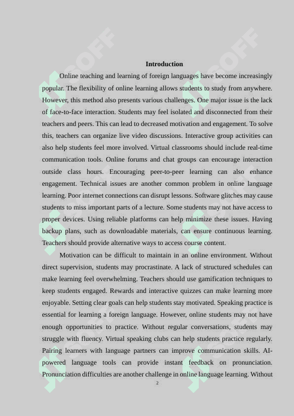 PROBLEMS AND SOLUTIONS FOR ONLINE TEACHING AND LEARNING OF FORIGN LANGUAGES 2