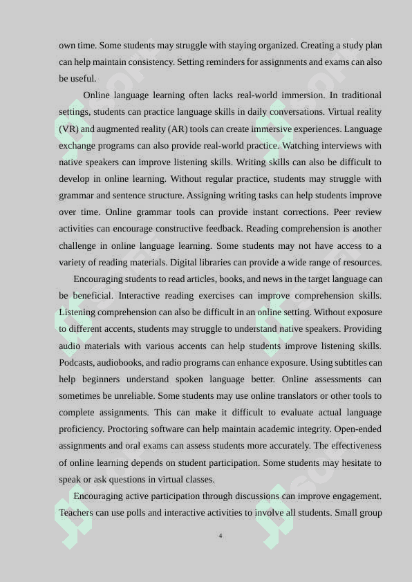 PROBLEMS AND SOLUTIONS FOR ONLINE TEACHING AND LEARNING OF FORIGN LANGUAGES 4