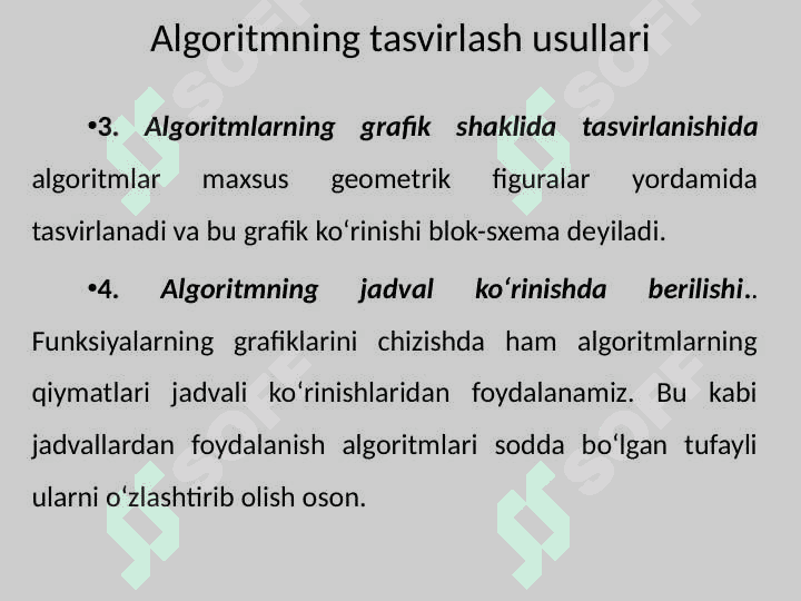 Algoritm. Algoritmni tasvirlash usullari. Blok sxema 5