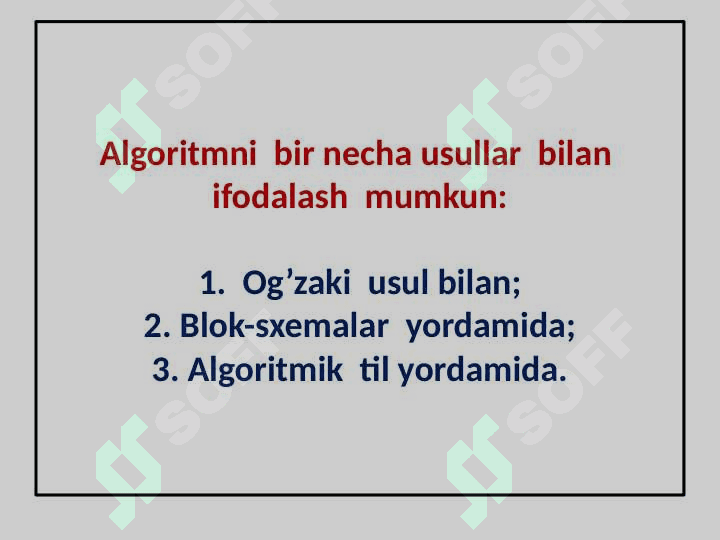 Algoritm. Algoritmni tasvirlash usullari. Blok sxema 7