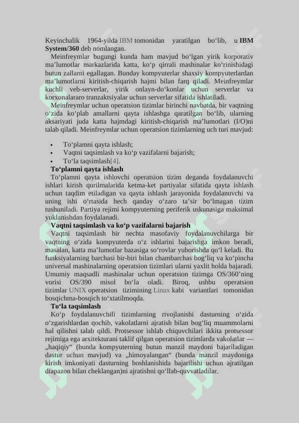 Operatsion tizimlarda ma’lumotlarni kiritish chiqarishni boshqarish. 4