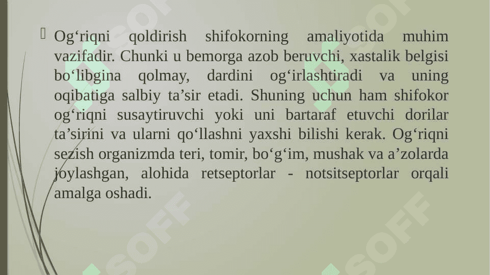 NARKOTIK VA NONARKOTIK ANALGETIK DORI VOSITALARI 2
