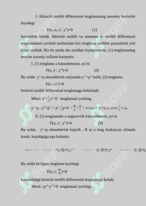 Ikkinchi tartibli differensial tenglamalar 2