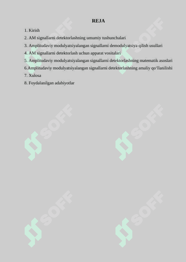 Amplitudaviy modulyatsiyalangan signallarni detektorlash 2
