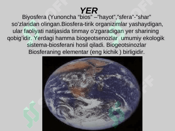 BIOSFERA  VA  UNING  TARKIBI, MODDALARNING  AYLANISHI 4