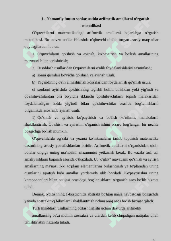 BOSHLANGLICH SINF O‘QUVCHILARINI QO‘SHISH VA KO‘PAYTIRISHNING XOSSALARIDAN FOYDALANIB MISOLLAR YECHISHGA O‘RGATISH METODIKASI 4