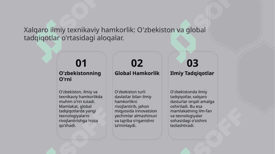 XALQARO ILMIY TEXNIKAVIY  HAMKORLIK 3