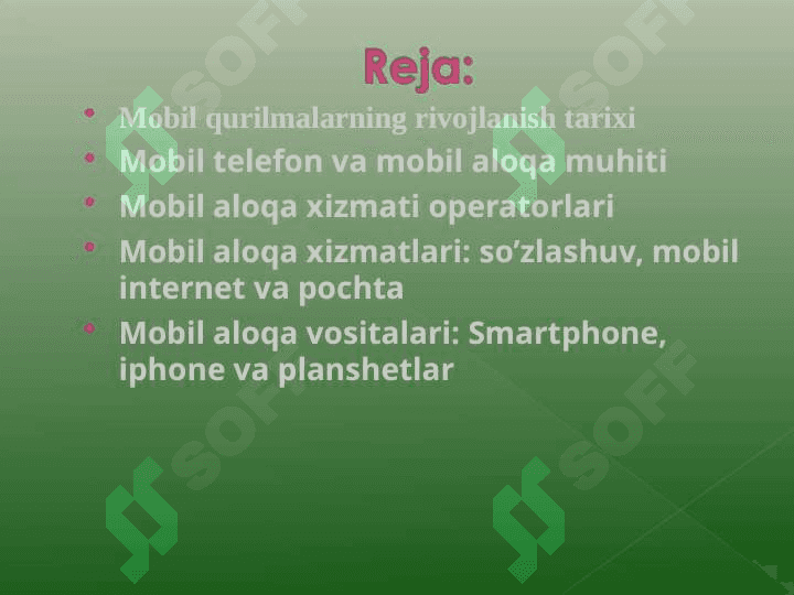 Mobil aloqa texnologiyalari 2