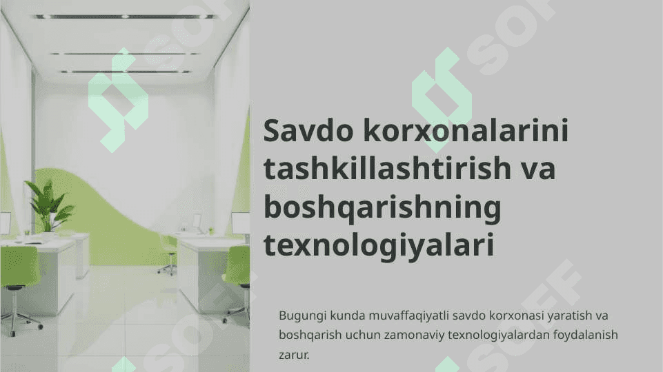 Savdo korxonalarini tashkillashtirish va boshqarish 2