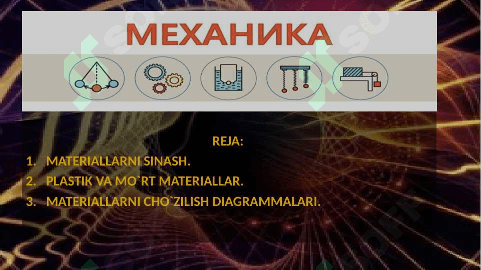 MATERIALLARNI SINASH MASHINALARI PLASTIK VA MO`RT MATERIALLARNING CHO`ZILISH DIAGRAMMALARI 2