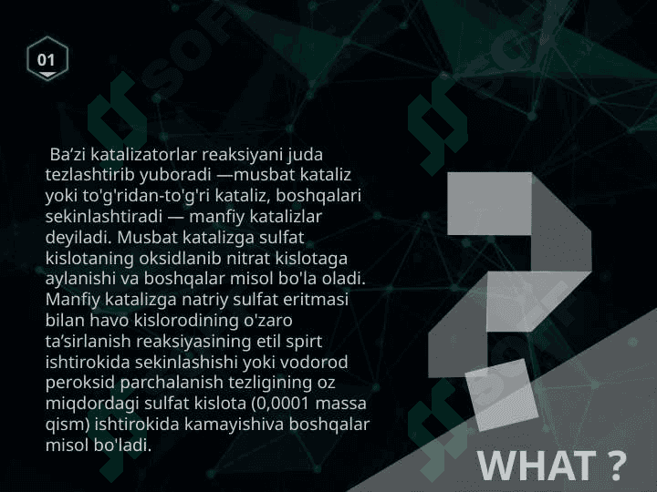 Katalizatorlarning fizik ko’rsatkichlari Ularning katolik xossasiga ta’siri 8