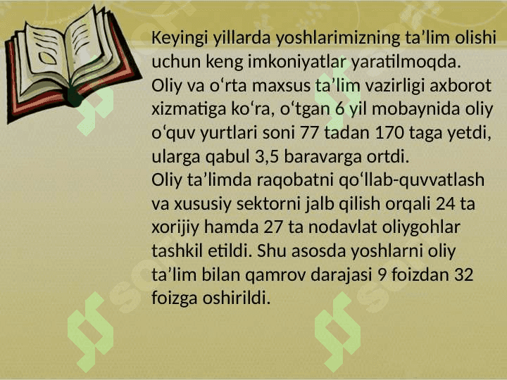 O'zbekistonda Oliy ta'lim sohasida olib berilgan islohotlar va ularning istiqbollari 2