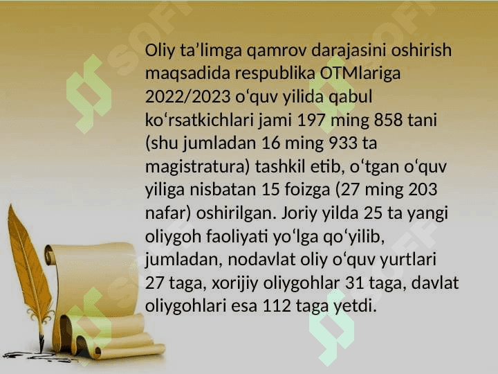 O'zbekistonda Oliy ta'lim sohasida olib berilgan islohotlar va ularning istiqbollari 3