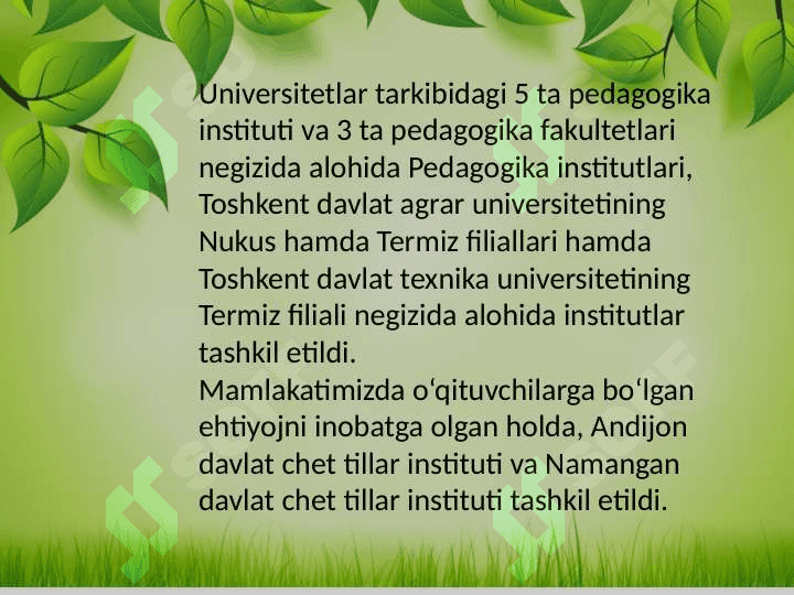 O'zbekistonda Oliy ta'lim sohasida olib berilgan islohotlar va ularning istiqbollari 4