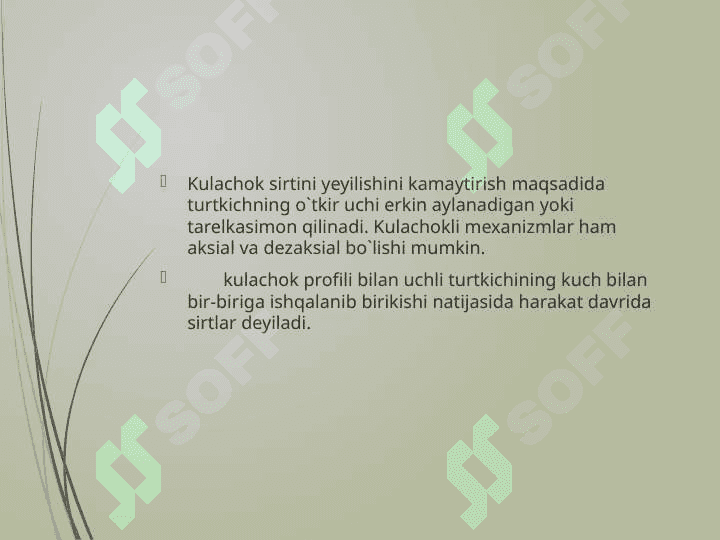 Kulachokli mexanizmlar  kinematik loyihalash 3