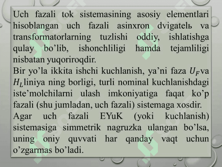 Uch fazali o’zgaruvchan tok zanjirlari 4