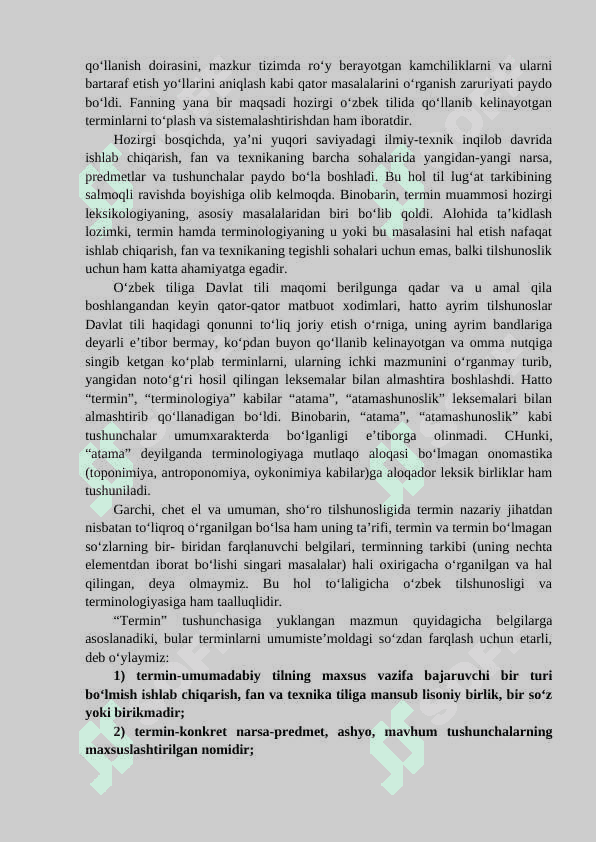 Til va terminologiya. Terminlarning yasalishi 2