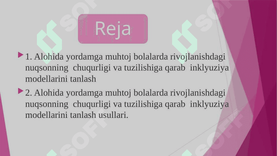 Alohida yordamga muhtoj bolalarda rivojlanishdagi nuqsonning  chuqurligi va tuzilishiga qarab  inklyuziya modellarini tanlash 2