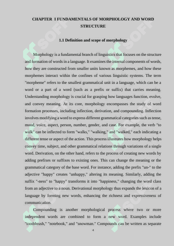 MORPHOLOGICAL CONSTRUCTION OF WORDS 4