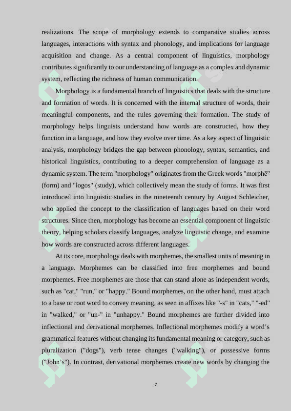 MORPHOLOGICAL CONSTRUCTION OF WORDS 7