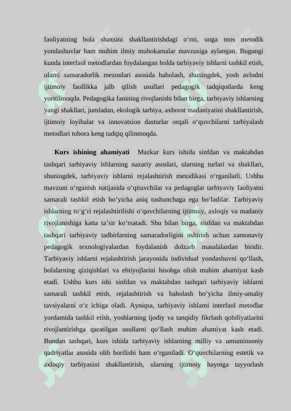 Sinfdan va maktabdan tashqari tarbiyaviy ishlarni rejalashtirish metodikasi 4