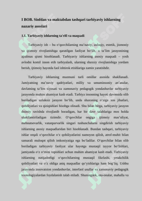 Sinfdan va maktabdan tashqari tarbiyaviy ishlarni rejalashtirish metodikasi 6