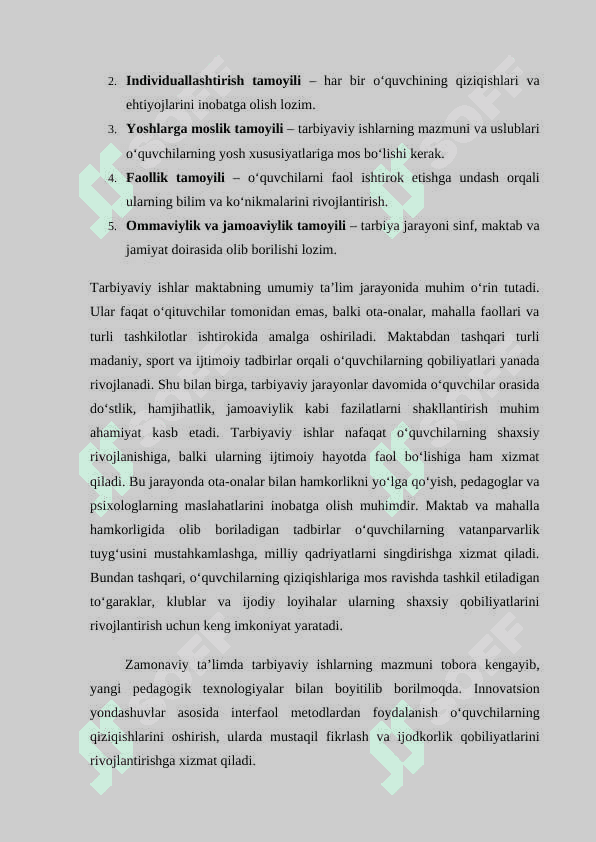 Sinfdan va maktabdan tashqari tarbiyaviy ishlarni rejalashtirish metodikasi 8