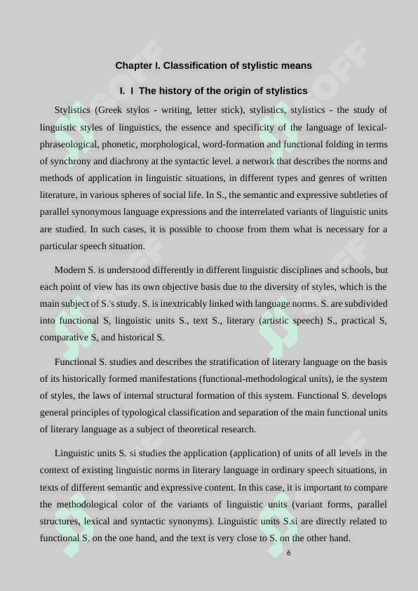 The Classification of Syntactical Stylistic Devices 6