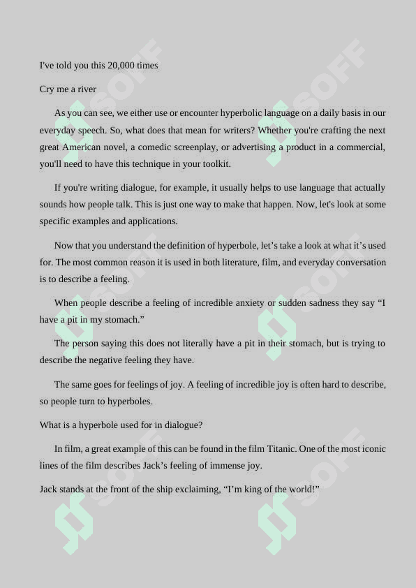 Hyperbole and Understatement 6