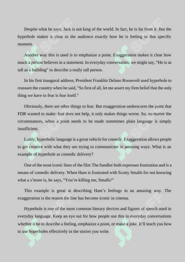 Hyperbole and Understatement 7