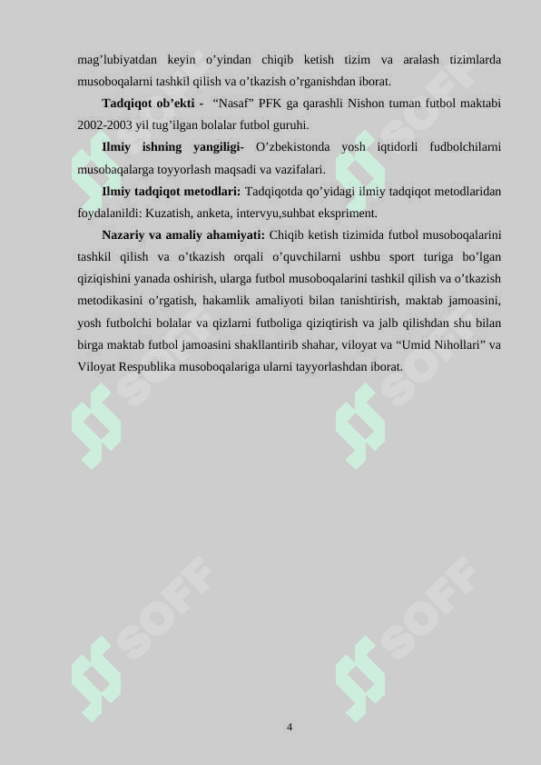 Futbol o'yinida musobaqalarni rejalashtirish 4