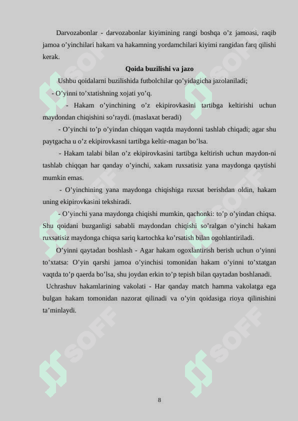Futbol o'yinida musobaqalarni rejalashtirish 8