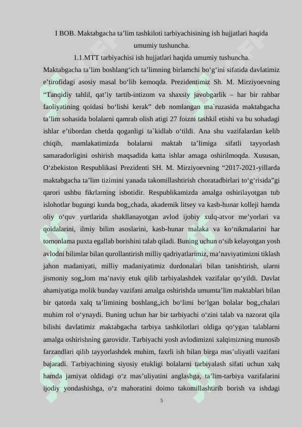 Tarbiyachining oylik ish rejasi (ish jurnali)ni yuritish tartibi va uning ta’lim jarayonidagi roli 5
