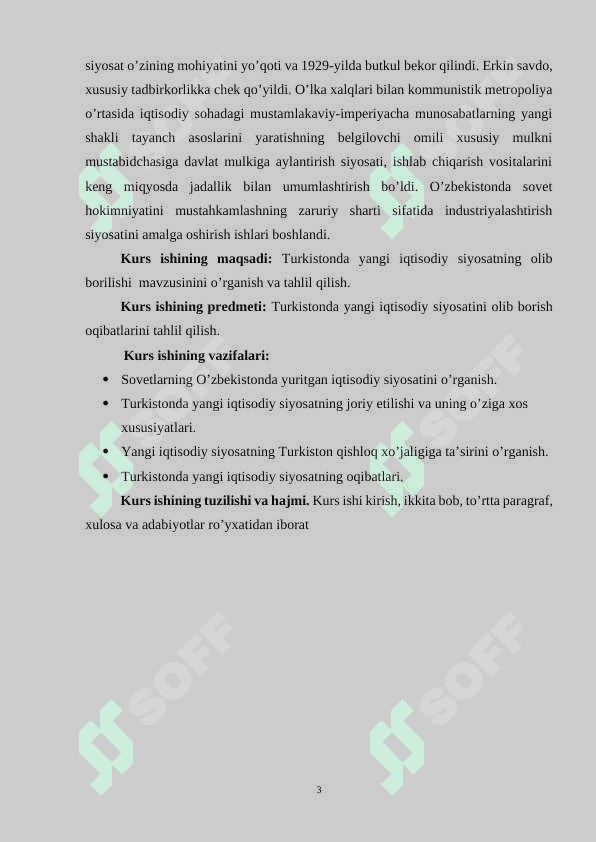 TURKISTONDA YANGI IQTISODIY SIYOSATNING OLIB BORILISHI 3