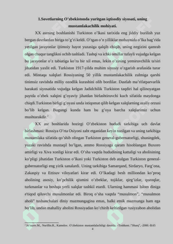 TURKISTONDA YANGI IQTISODIY SIYOSATNING OLIB BORILISHI 4