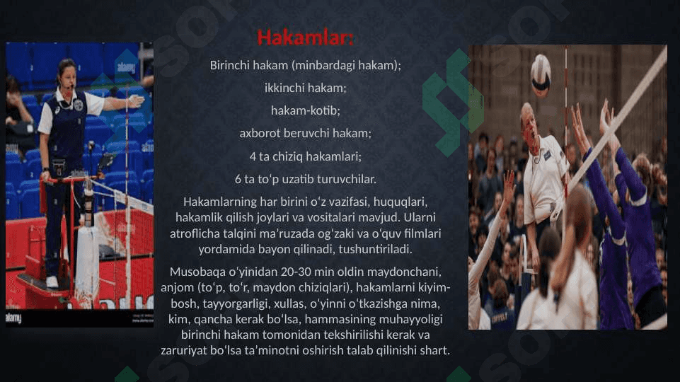 voleybol o'yinichi bo'yicha hakamlik qilish 2
