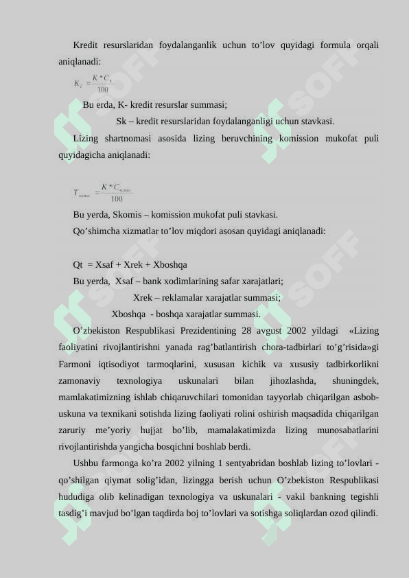 Investitsiyalarni moliyalashtirishning lizing mexanizmi 8