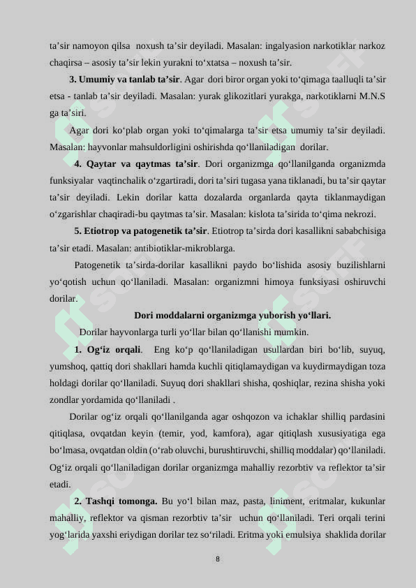 Vitamin va vitaminsimon moddalarning yetishmasligi oqibatida kelib chiqadigan kasalliklar 8