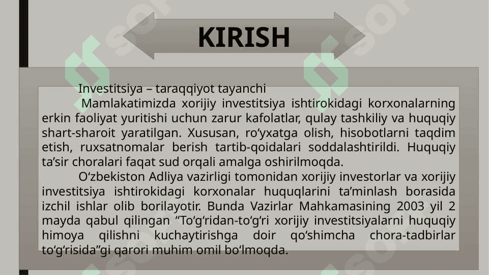 O’zbekiston iqtisodiyotiga xorijiy investitsiyalarni jalb qilishning ustuvor yo’nalishlari 3