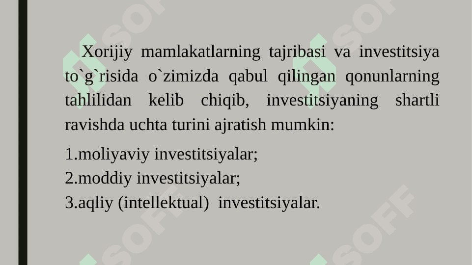 O’zbekiston iqtisodiyotiga xorijiy investitsiyalarni jalb qilishning ustuvor yo’nalishlari 8