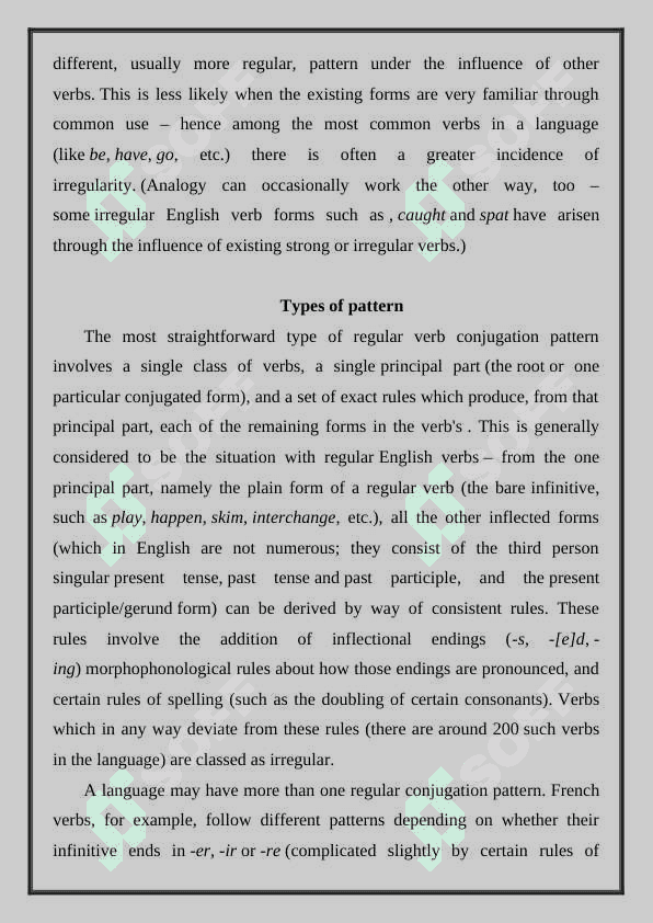 Regular and irregular verbs. England 4