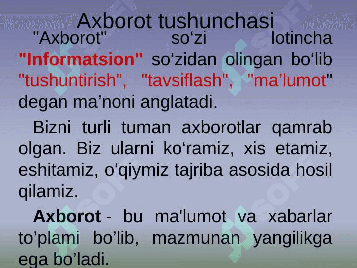 Axborot texnologiyasi tushunchasi  va klasifikatsiyasi 2
