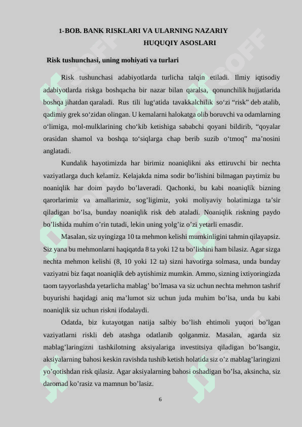 Banklarda kredit riskini boshqarish va uni takomillashtirish 6
