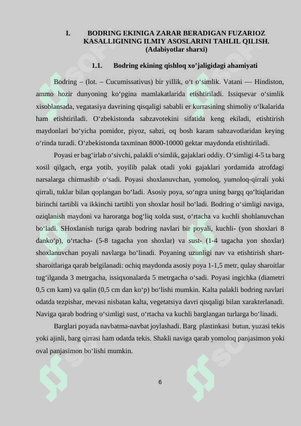 BODRINGNING FUZARIOZ KASALLIKLARIGA QARSHI MIKROB -ANTOGANISTLARINI  QO’LLASH 7