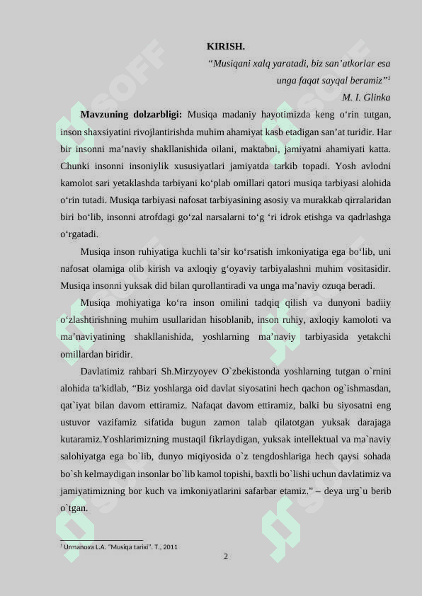 Glinkaning simfonik va cholg'u musiqasi 2