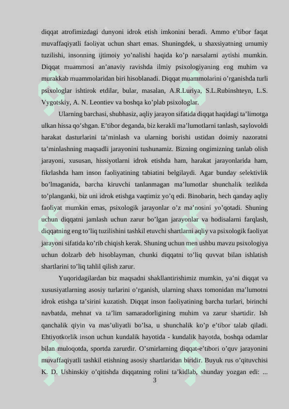 Diqqat haqida tushuncha va uning  nerv fiziologik asoslari 3