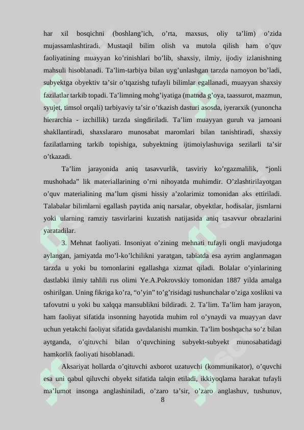 Shaxsning malaka va odatlari 8