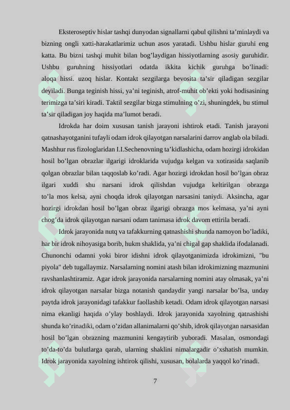 IDROK HAQIDA TUSHUNCHA VA UNING PSIXOFIZIOLOGIK ASOSI 7
