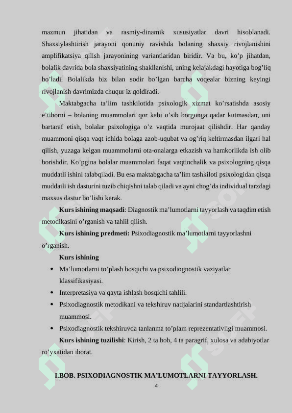 Diagnostik maʼlumotlarni tayyorlash va taqdim etish metodikasi 4